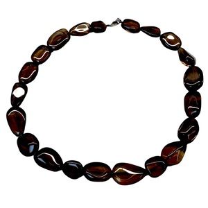 Natural Smoky Quartz Necklace Oval Smooth Beaded. Single strand, Rare find